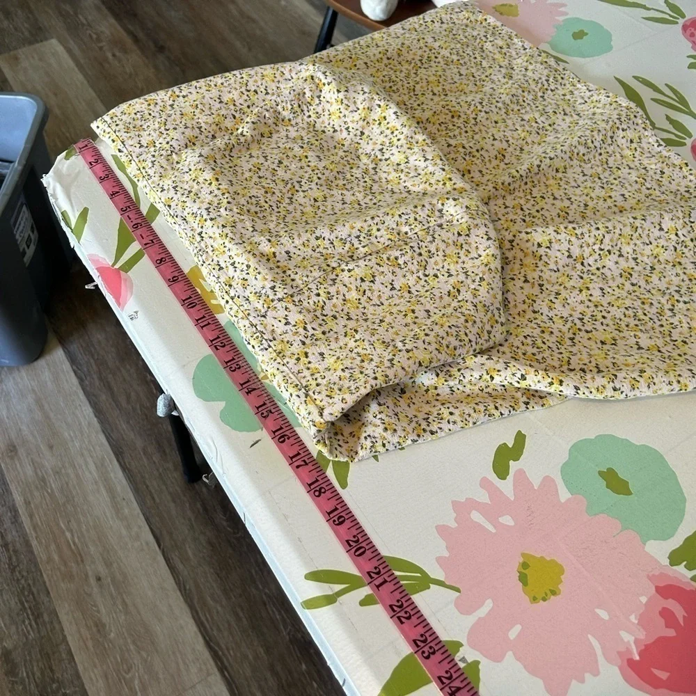 Old Navy Yellow Flower Linen-Blend Floral Mini Dress for Women Large